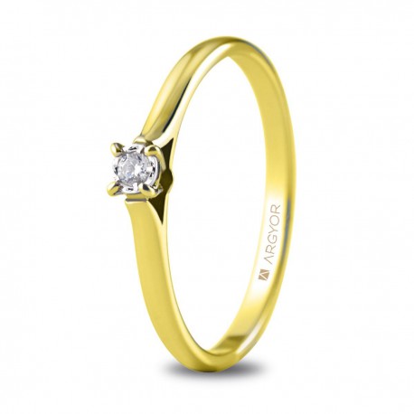 Inel de logodna aur galben cu 1 diamant 0.05ct 74A0502